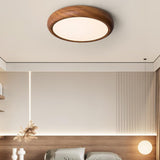 Ronde plafondlamp met houtnerf - Stralend thuis Amsterdam