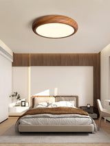 Ronde plafondlamp met houtnerf - Stralend thuis Amsterdam