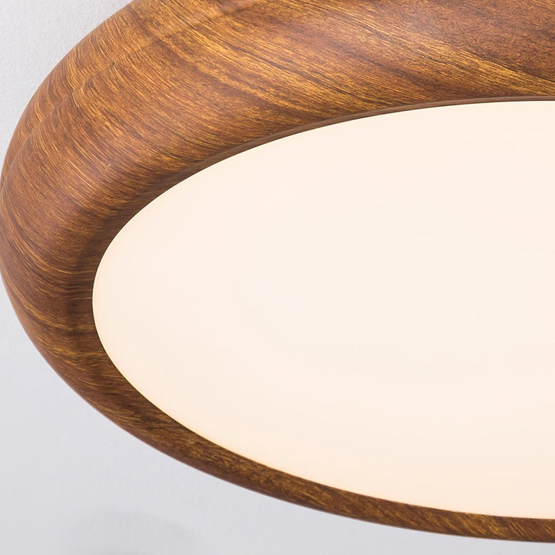 Ronde plafondlamp met houtnerf - Stralend thuis Amsterdam