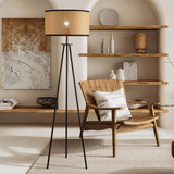 Rotan driepoot vloerlamp - Stralend thuis Amsterdam