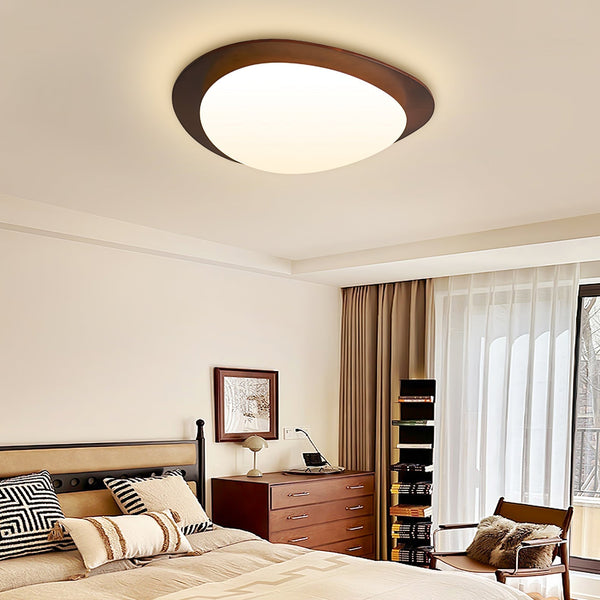 Scandinavische Kiezel Houtnerf Plafondlamp - Stralend thuis Amsterdam