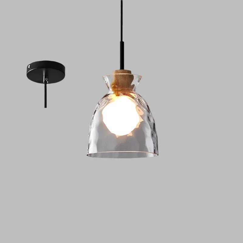 Art Ripple glazen hanglamp hout hanglamp