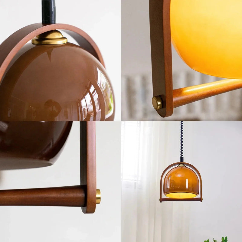 Vintage Bauhaus houten hanglampen - Stralend thuis Amsterdam