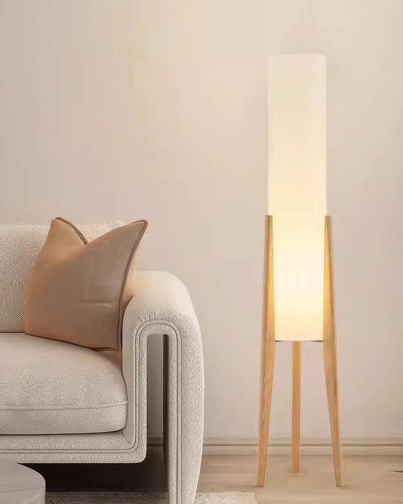 Walnoot vloerlamp Massief houten kunstlamp - Stralend thuis Amsterdam