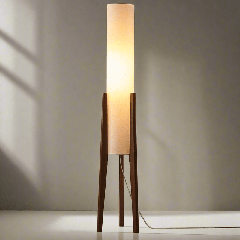Walnoot vloerlamp Massief houten kunstlamp - Stralend thuis Amsterdam