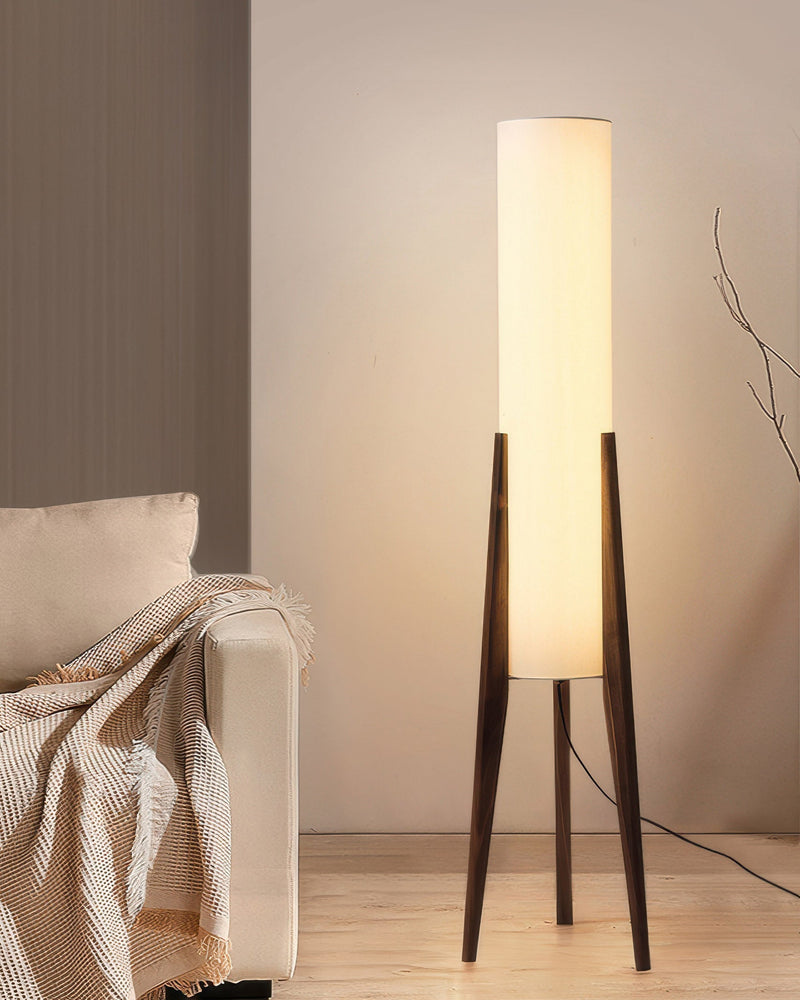 Walnoot vloerlamp Massief houten kunstlamp - Stralend thuis Amsterdam