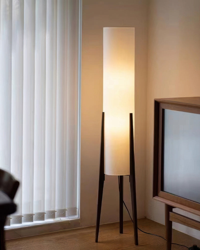 Walnoot vloerlamp Massief houten kunstlamp - Stralend thuis Amsterdam