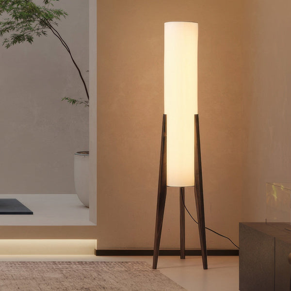 Walnoot vloerlamp Massief houten kunstlamp - Stralend thuis Amsterdam