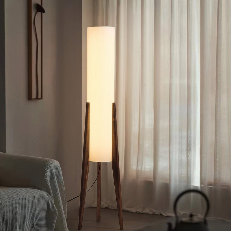 Walnoot vloerlamp Massief houten kunstlamp - Stralend thuis Amsterdam