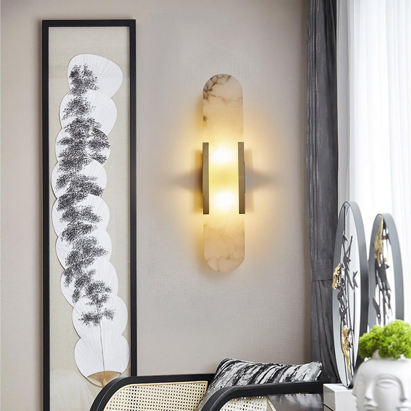 Wandlamp Melange Langwerpig Albast - Stralend thuis Amsterdam