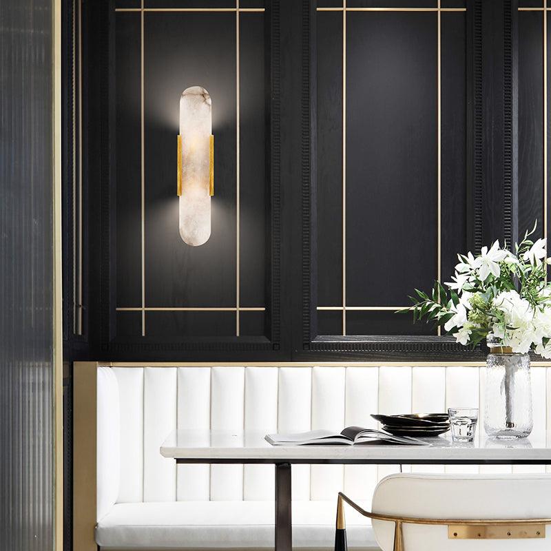 Wandlamp Melange Langwerpig Albast - Stralend thuis Amsterdam