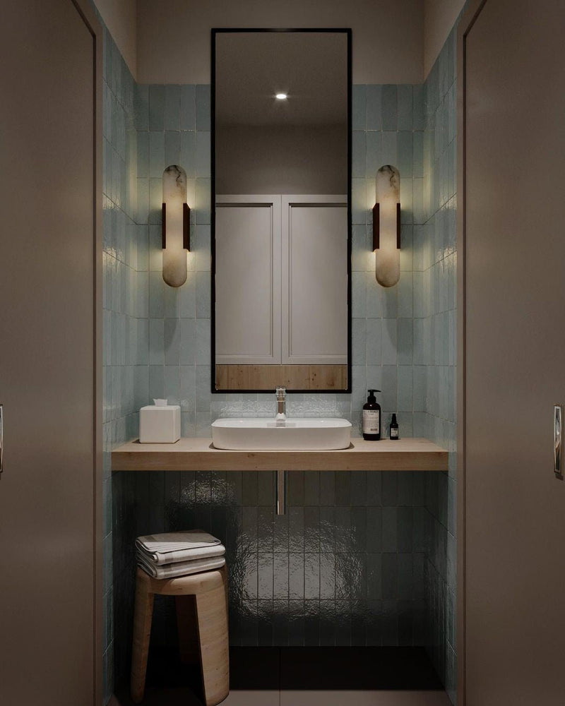 Wandlamp Melange Langwerpig Albast - Stralend thuis Amsterdam