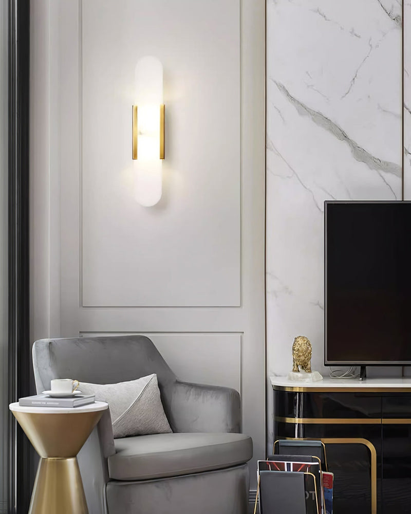 Wandlamp Melange Langwerpig Albast - Stralend thuis Amsterdam