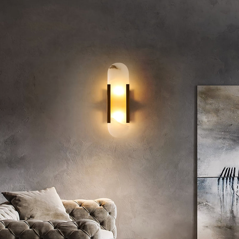 Wandlamp Melange Langwerpig Albast - Stralend thuis Amsterdam