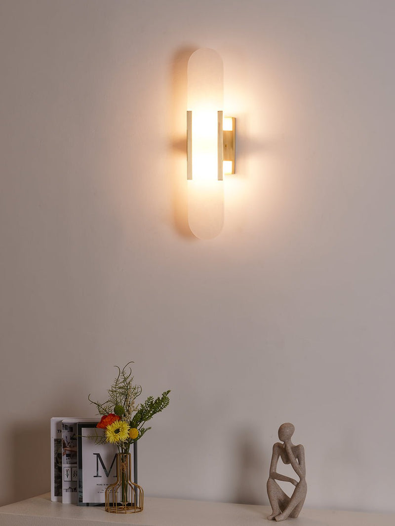 Wandlamp Melange Langwerpig Albast - Stralend thuis Amsterdam