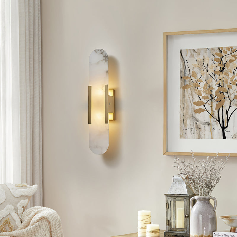 Wandlamp Melange Langwerpig Albast - Stralend thuis Amsterdam