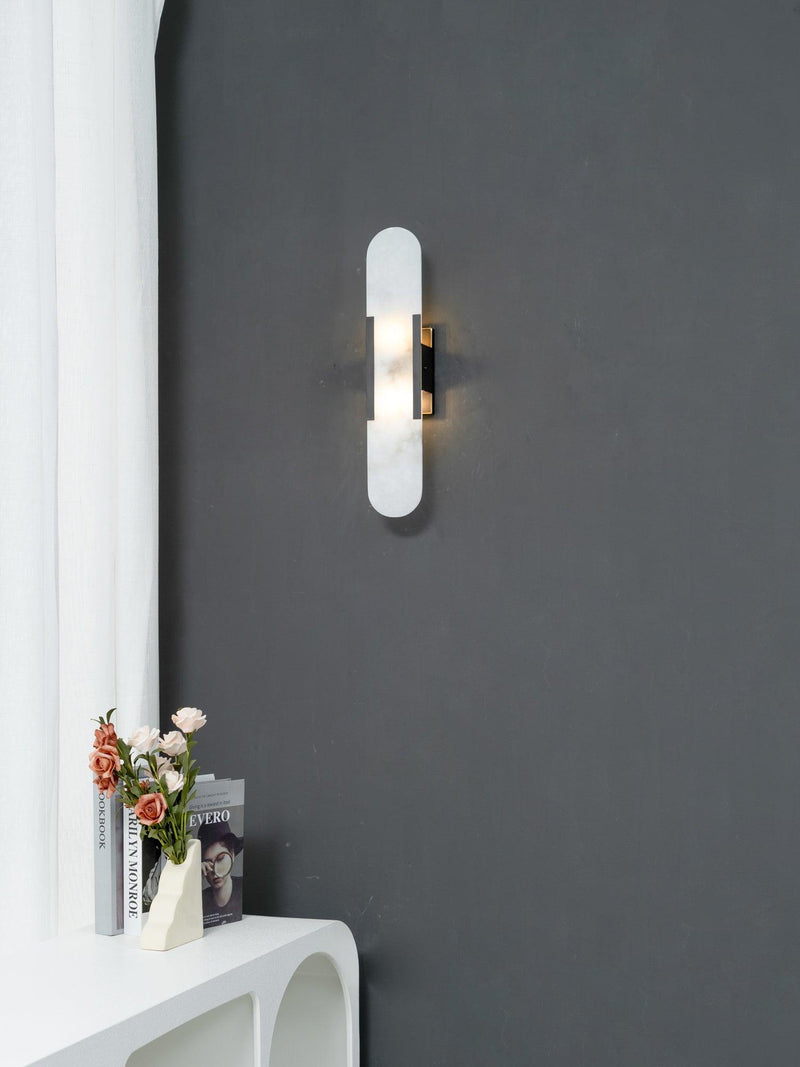 Wandlamp Melange Langwerpig Albast - Stralend thuis Amsterdam
