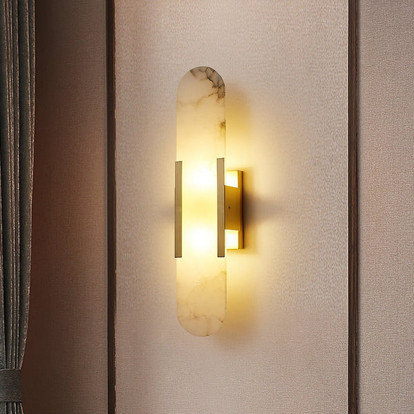 Wandlamp Melange Langwerpig Albast - Stralend thuis Amsterdam