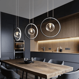 Zwarte Hanglamp Minimalistisch Glazen Bol LED - Stralend thuis Amsterdam