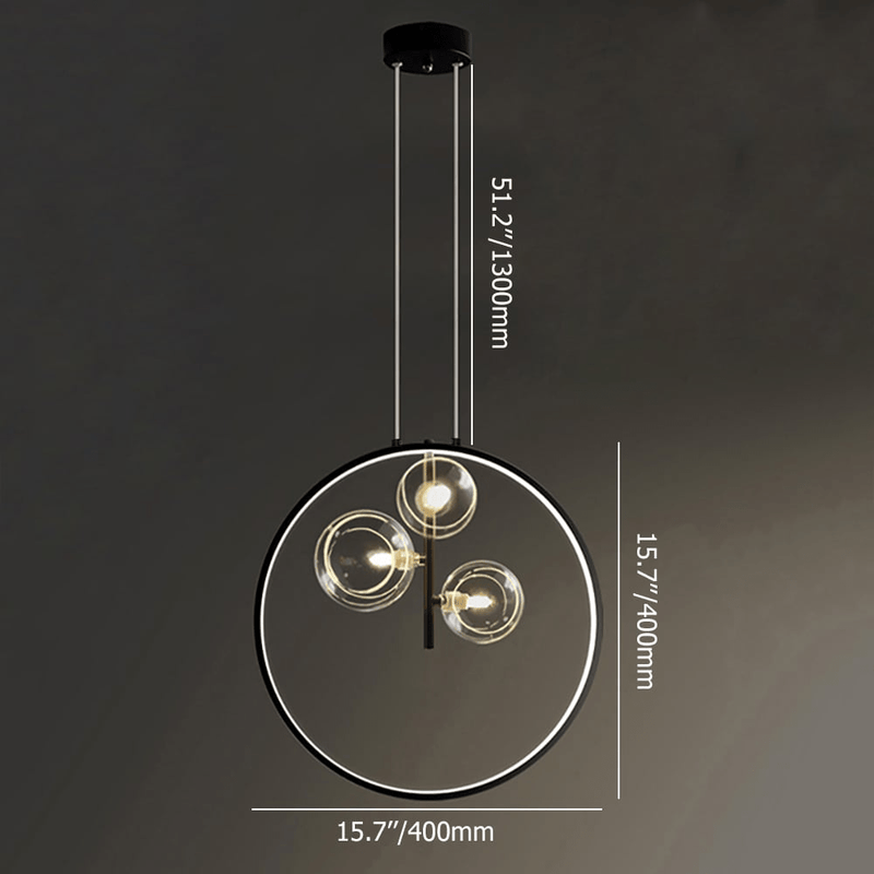 Zwarte Hanglamp Minimalistisch Glazen Bol LED - Stralend thuis Amsterdam
