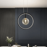 Zwarte Hanglamp Minimalistisch Glazen Bol LED - Stralend thuis Amsterdam